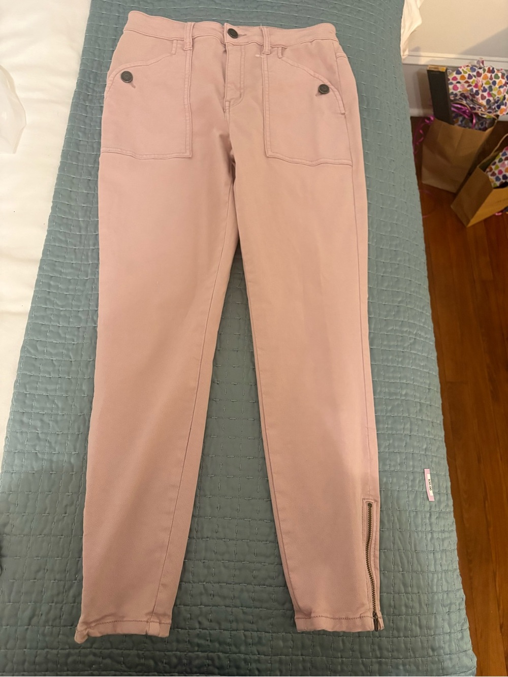 Joie Dusty Pink Ankle Zip Jeans